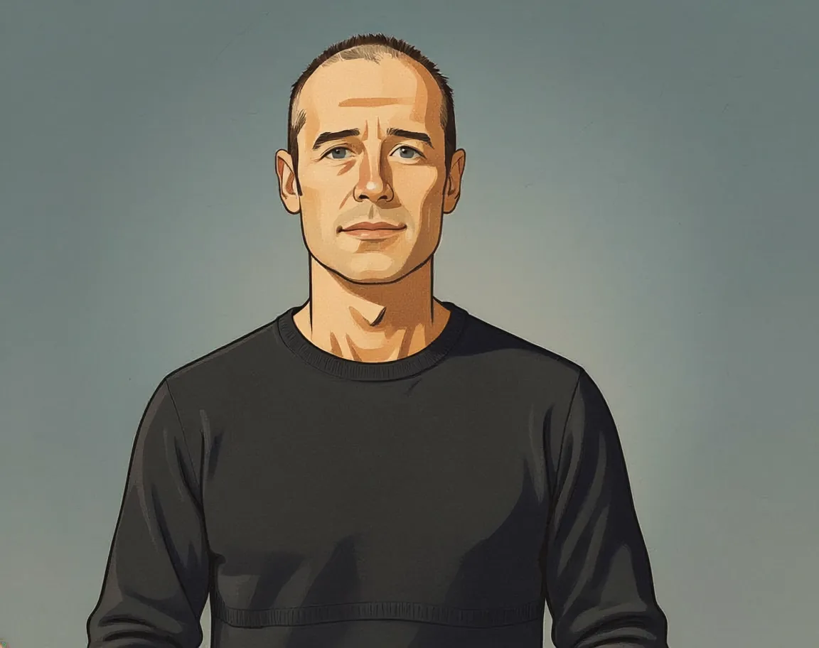 Portrait-style illustration of Adyen founder Pieter van der Does
